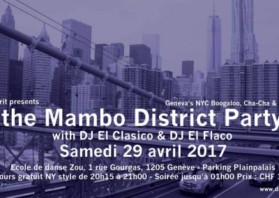 The Mambo District Party – 29 Avril 2017